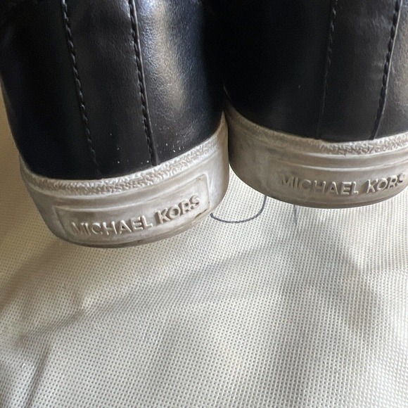 Michael Kors pattern Monogram Signature Tennis Logo Black Sneakers Shoes 9.5 - Picture 6 of 11